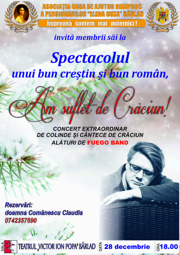 Concert extraordinar de colinde și cântece de crăciun alături de fuego band